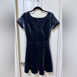 Maje Icy Grey Velvet Mini Dress